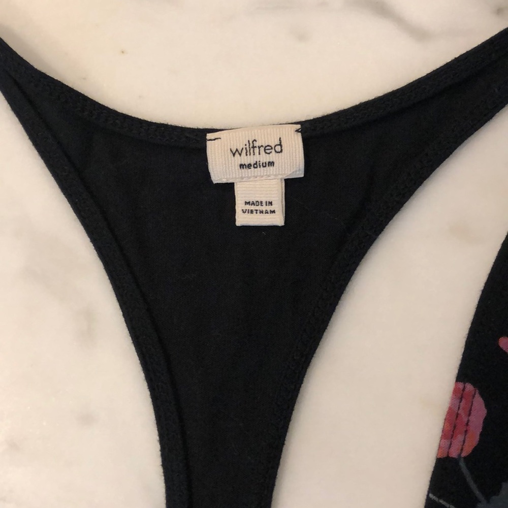 Aritzia Wilfred M Black Floral Racerback Tank Top - Picture 5 of 5